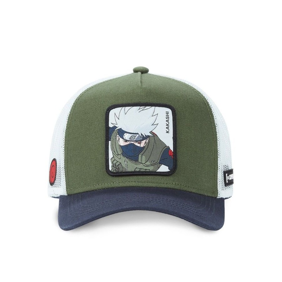 Casquettes CAPSLAB | Casquette Trucker Naruto Shippuden Kakashi Snapback Vert Capslab