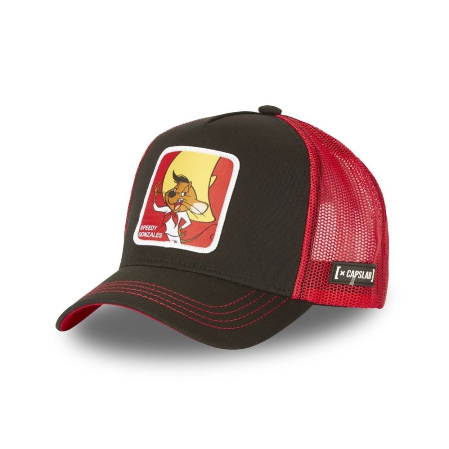 Casquettes CAPSLAB | Casquette Trucker Looney Tunes Snapback Rouge Capslab