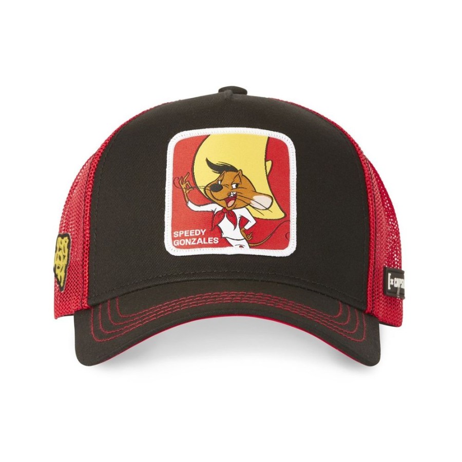 Casquettes CAPSLAB | Casquette Trucker Looney Tunes Snapback Rouge Capslab