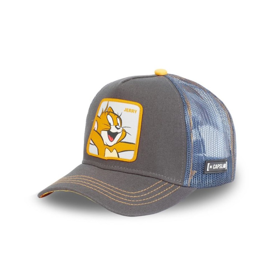 Casquettes CAPSLAB | Casquette Trucker Tom And Jerry Snapback Marron Capslab