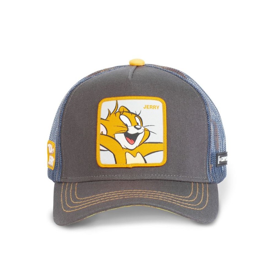 Casquettes CAPSLAB | Casquette Trucker Tom And Jerry Snapback Marron Capslab