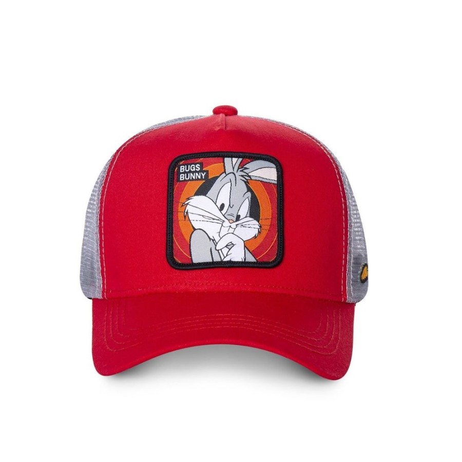 Casquettes CAPSLAB | Casquette Trucker Looney Tunes Bugs Bunny Snapback Rouge Capslab