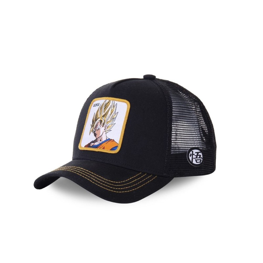 Casquettes CAPSLAB | Casquette Trucker Dragon Ball Z Goku Snapback Noir Capslab