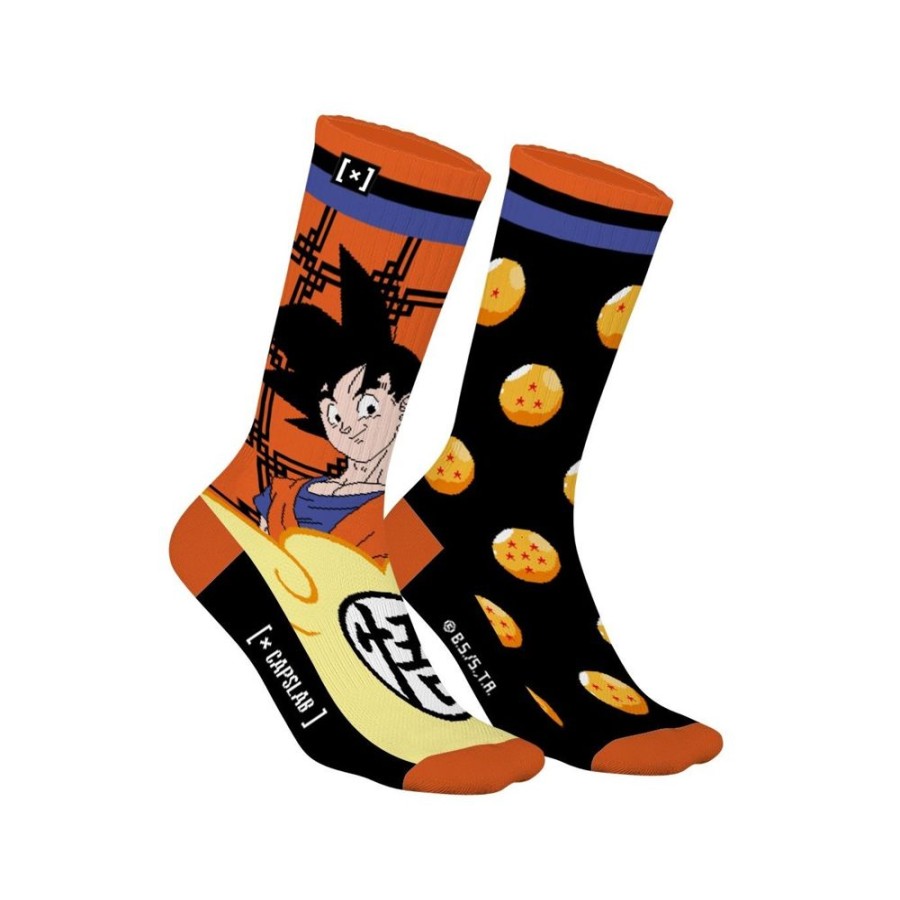 Chaussettes CAPSLAB | Paire De Chaussettes Dragon Ball Z Goku Orange Capslab