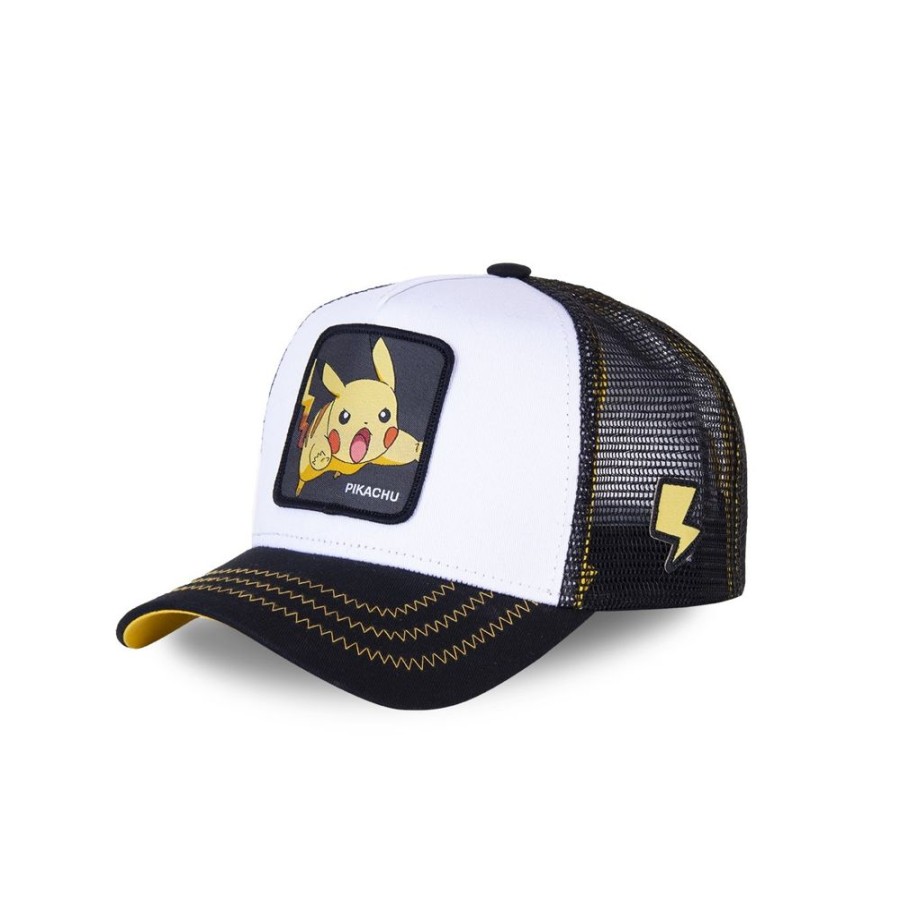 Casquettes CAPSLAB | Casquette Trucker Pokemon Pikachu Snapback Blanc Capslab