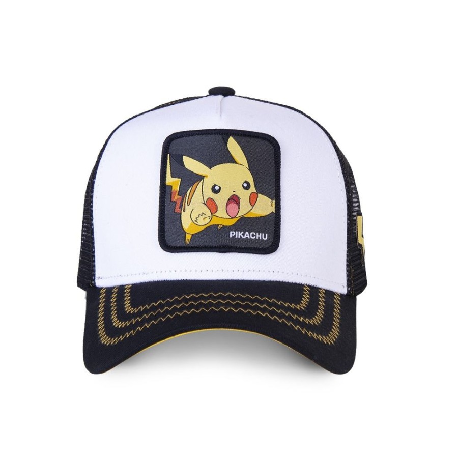 Casquettes CAPSLAB | Casquette Trucker Pokemon Pikachu Snapback Blanc Capslab