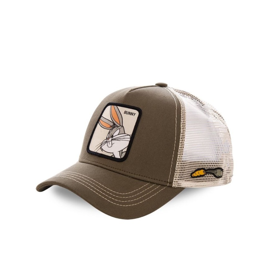 Casquettes CAPSLAB | Casquette Trucker Looney Tunes Bugs Bunny Snapback Vert Capslab