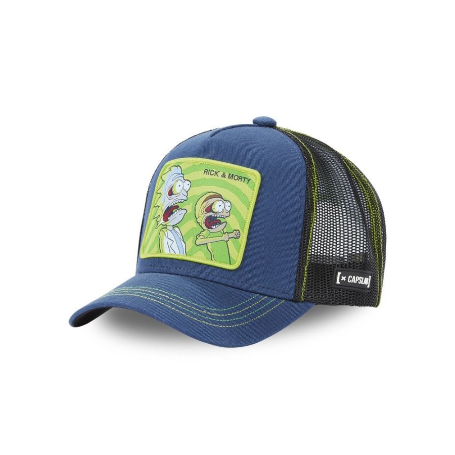 Casquettes CAPSLAB | Casquette Trucker Rick And Morty Snapback Bleu Capslab