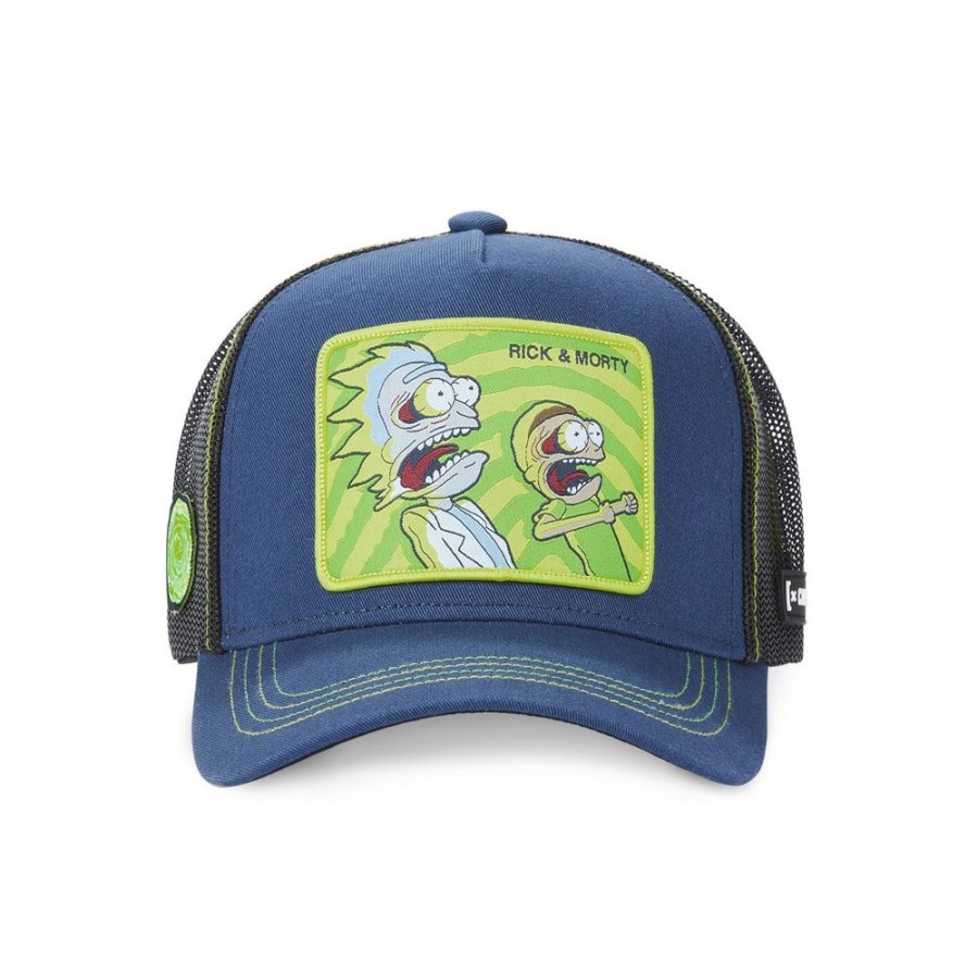 Casquettes CAPSLAB | Casquette Trucker Rick And Morty Snapback Bleu Capslab