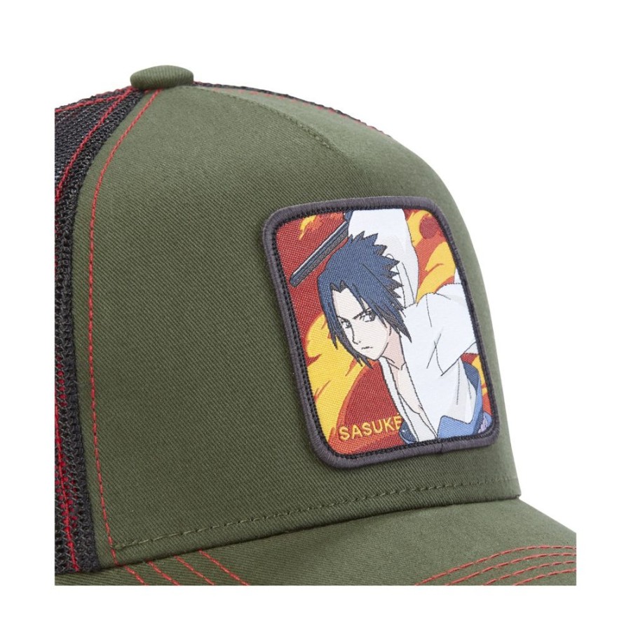 Casquettes CAPSLAB | Casquette Trucker Naruto Shippuden Sasuke Snapback Gris Capslab