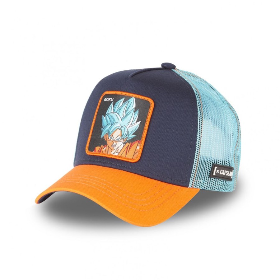 Casquettes CAPSLAB | Casquette Trucker Dragon Ball Super Goku Snapback Bleu Capslab