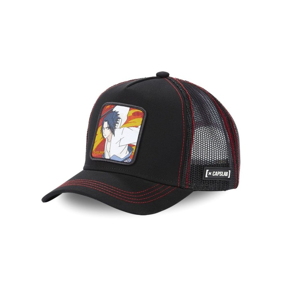 Casquettes CAPSLAB | Casquette Trucker Naruto Shippuden Sasuke Snapback Noir Capslab