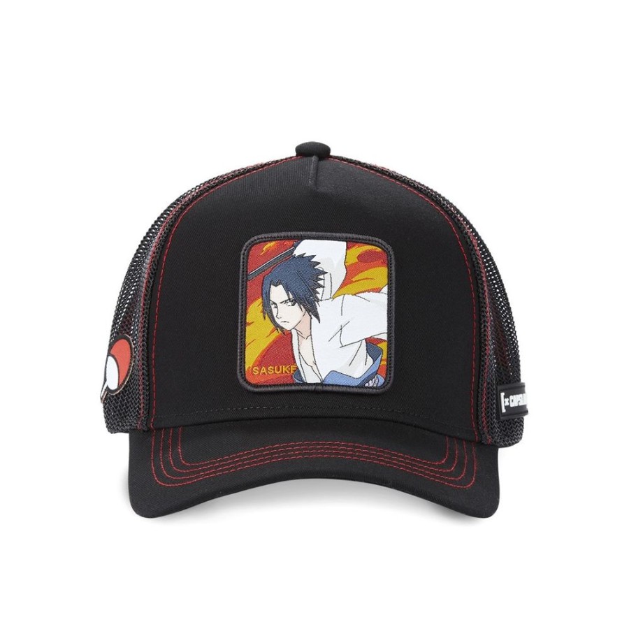 Casquettes CAPSLAB | Casquette Trucker Naruto Shippuden Sasuke Snapback Noir Capslab