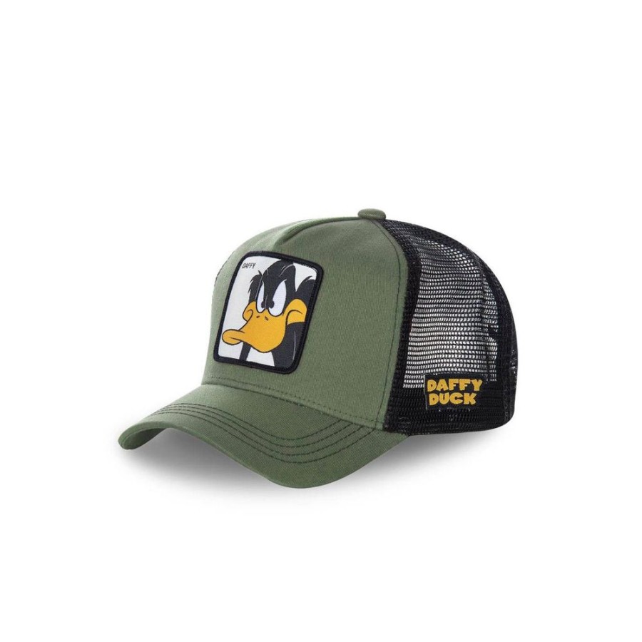 Casquettes CAPSLAB | Casquette Trucker Looney Tunes Daffy Duck Snapback Vert Capslab