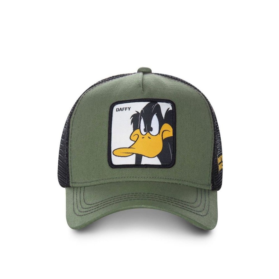 Casquettes CAPSLAB | Casquette Trucker Looney Tunes Daffy Duck Snapback Vert Capslab