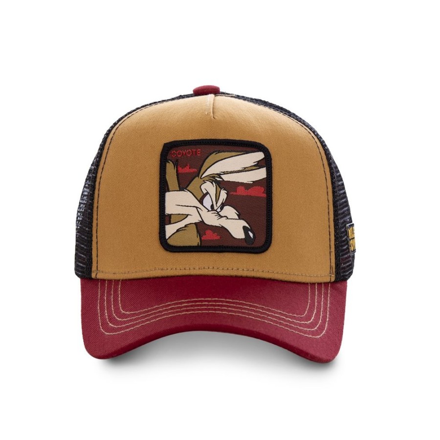 Casquettes CAPSLAB | Casquette Trucker Looney Tunes Coyote Snapback Orange Capslab