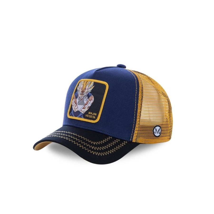 Casquettes CAPSLAB | Casquette Trucker Dragon Ball Z Vegeta Snapback Bleu Capslab