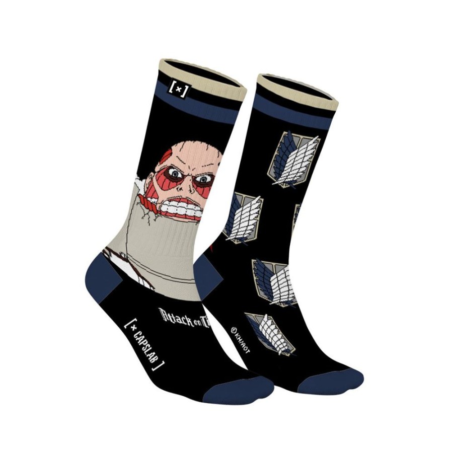 Chaussettes CAPSLAB | Paires De Chaussettes Attack On Titan - Noire - Capslab