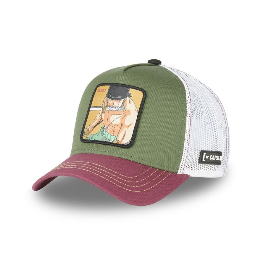 Casquettes CAPSLAB | Casquette Trucker One Piece Roronoa Zoro Snapback Vert Capslab