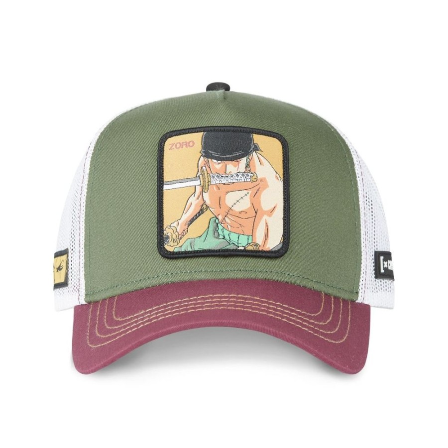 Casquettes CAPSLAB | Casquette Trucker One Piece Roronoa Zoro Snapback Vert Capslab