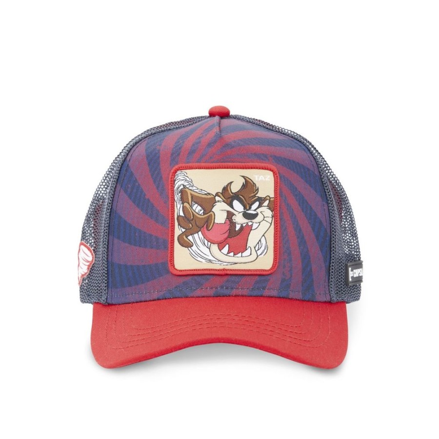 Casquettes CAPSLAB | Casquette Trucker Looney Tunes Taz Snapback Rouge Capslab