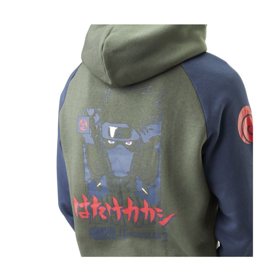 T-Shirts & Sweats CAPSLAB Naruto | Sweat Naruto Shippuden Kakashi Homme Vert Capslab