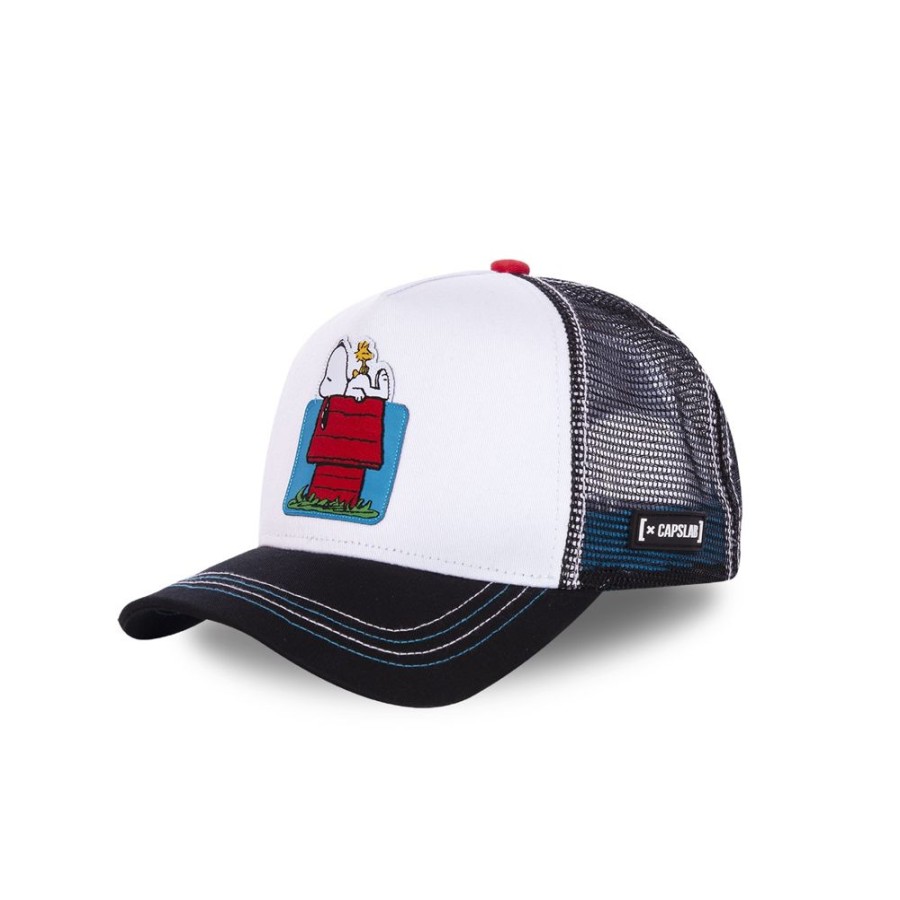 Casquettes CAPSLAB | Casquette Trucker Peanuts Snoopy Snapback Blanc Capslab