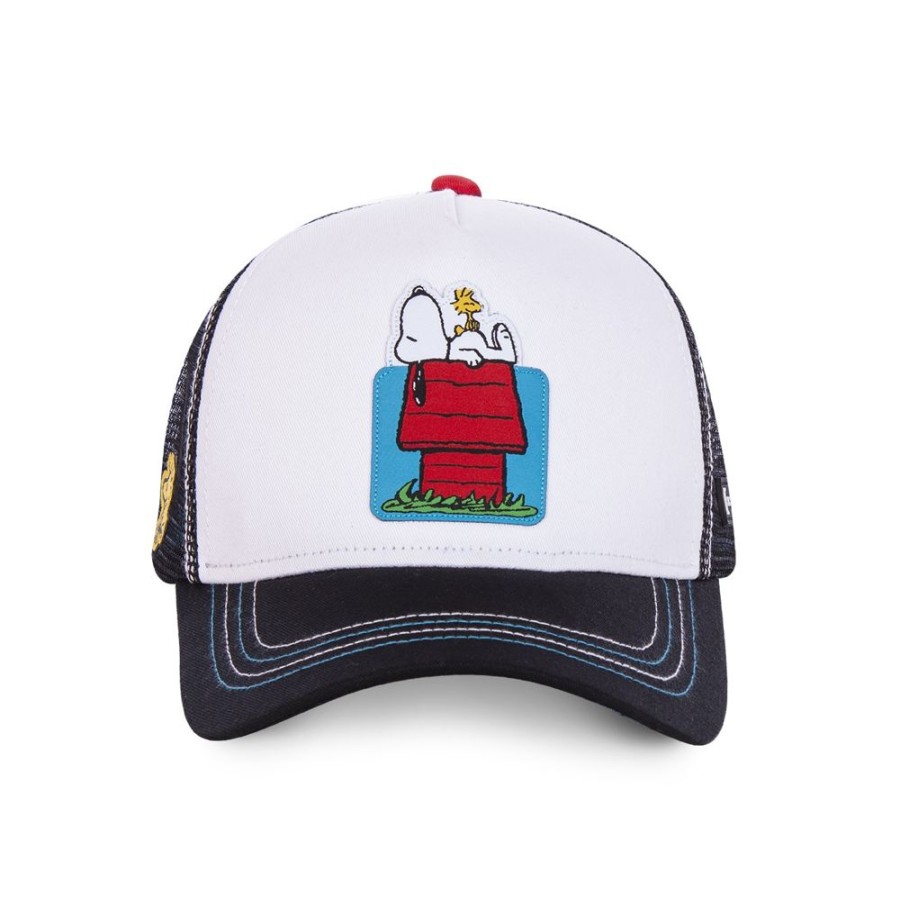 Casquettes CAPSLAB | Casquette Trucker Peanuts Snoopy Snapback Blanc Capslab