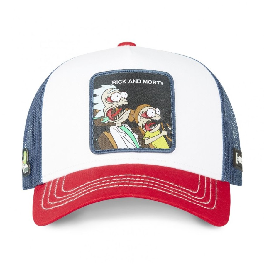 Casquettes CAPSLAB | Casquette Trucker Rick And Morty Snapback Blanc Capslab