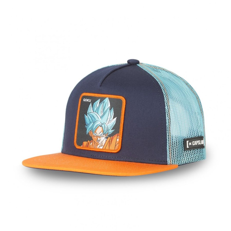 Casquettes CAPSLAB | Casquette Trucker Dragon Ball Super Goku Snapback Bleu Capslab