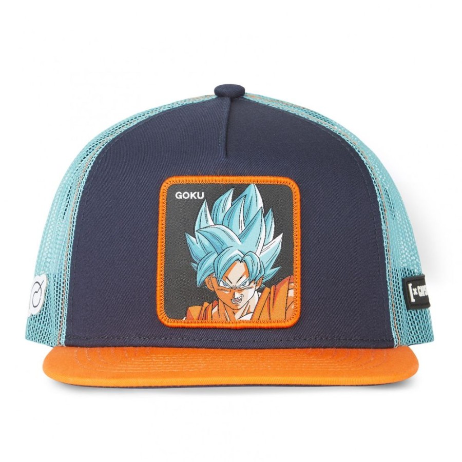 Casquettes CAPSLAB | Casquette Trucker Dragon Ball Super Goku Snapback Bleu Capslab