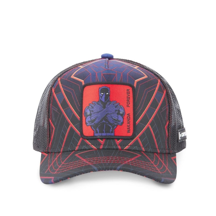 Casquettes CAPSLAB | Casquette Trucker Marvel Black Panther Snapback Noir Capslab