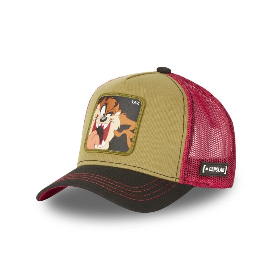 Casquettes CAPSLAB | Casquette Trucker Looney Tunes Taz Snapback Marron Capslab