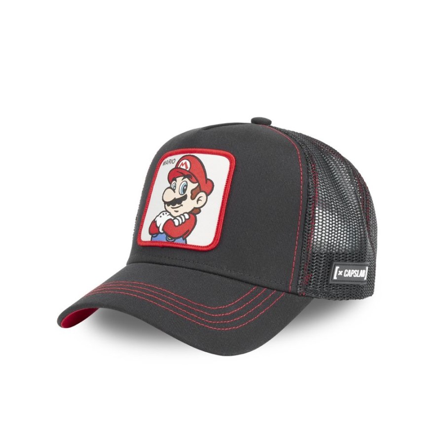 Casquettes CAPSLAB | Casquette Trucker Super Mario Snapback Noir Capslab