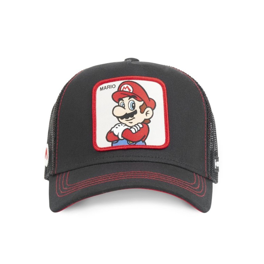 Casquettes CAPSLAB | Casquette Trucker Super Mario Snapback Noir Capslab