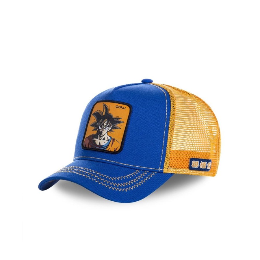 Casquettes CAPSLAB | Casquette Trucker Dragon Ball Z Goku Snapback Bleu Capslab