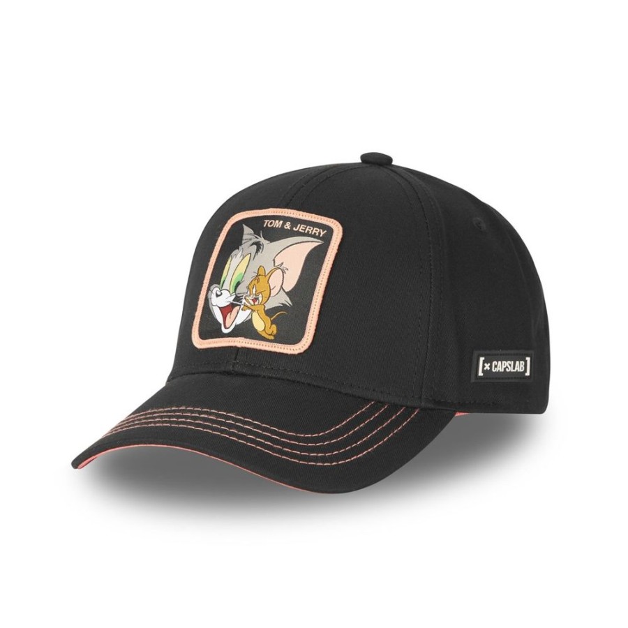 Casquettes CAPSLAB | Casquette Baseball Tom And Jerry Boucle Noir Capslab