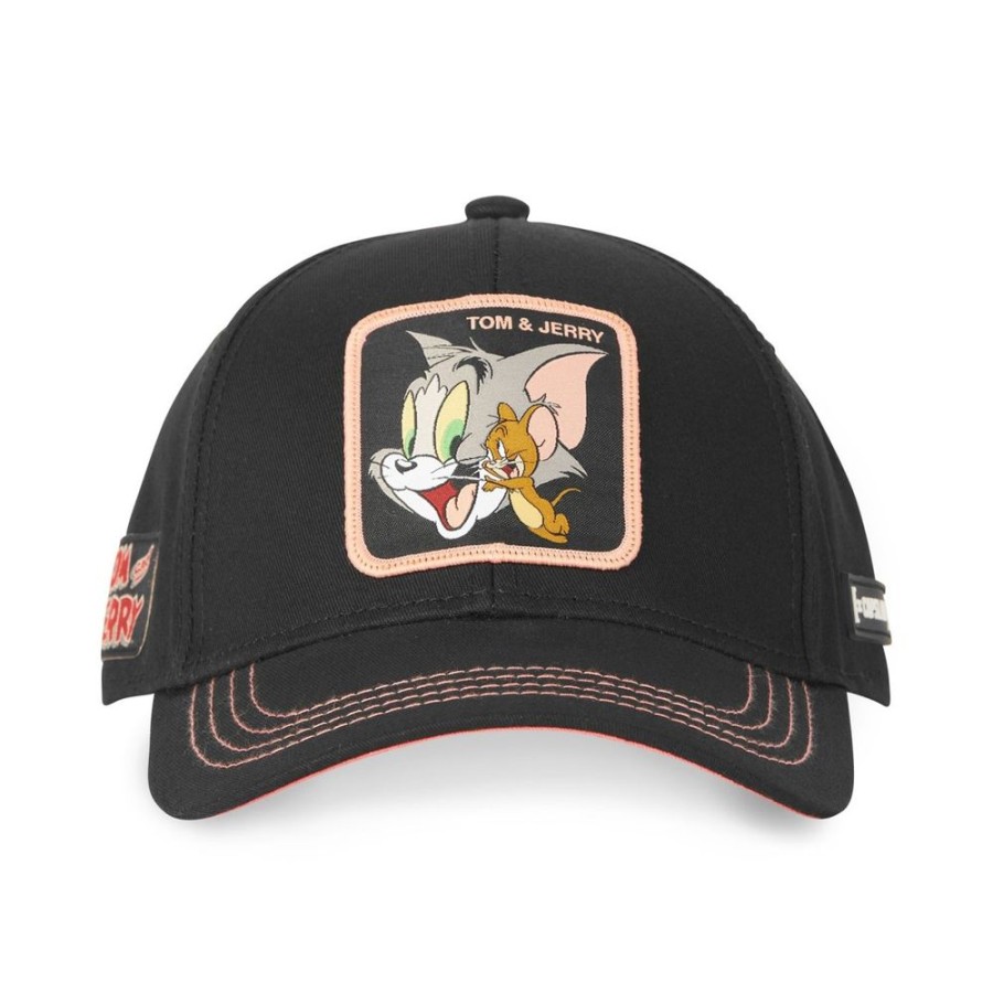 Casquettes CAPSLAB | Casquette Baseball Tom And Jerry Boucle Noir Capslab