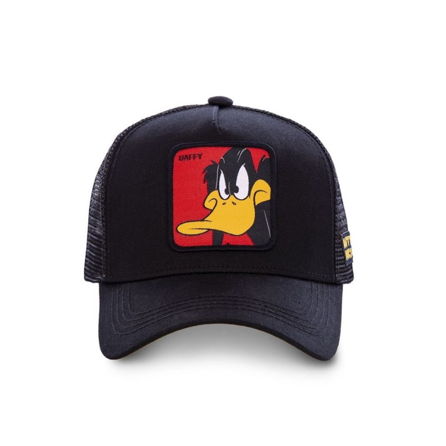 Casquettes CAPSLAB | Casquette Trucker Looney Tunes Daffy Duck Snapback Noir Capslab