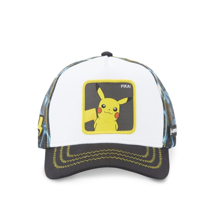 Casquettes CAPSLAB | Casquette Trucker Pokemon Pikachu Snapback Blanc Capslab