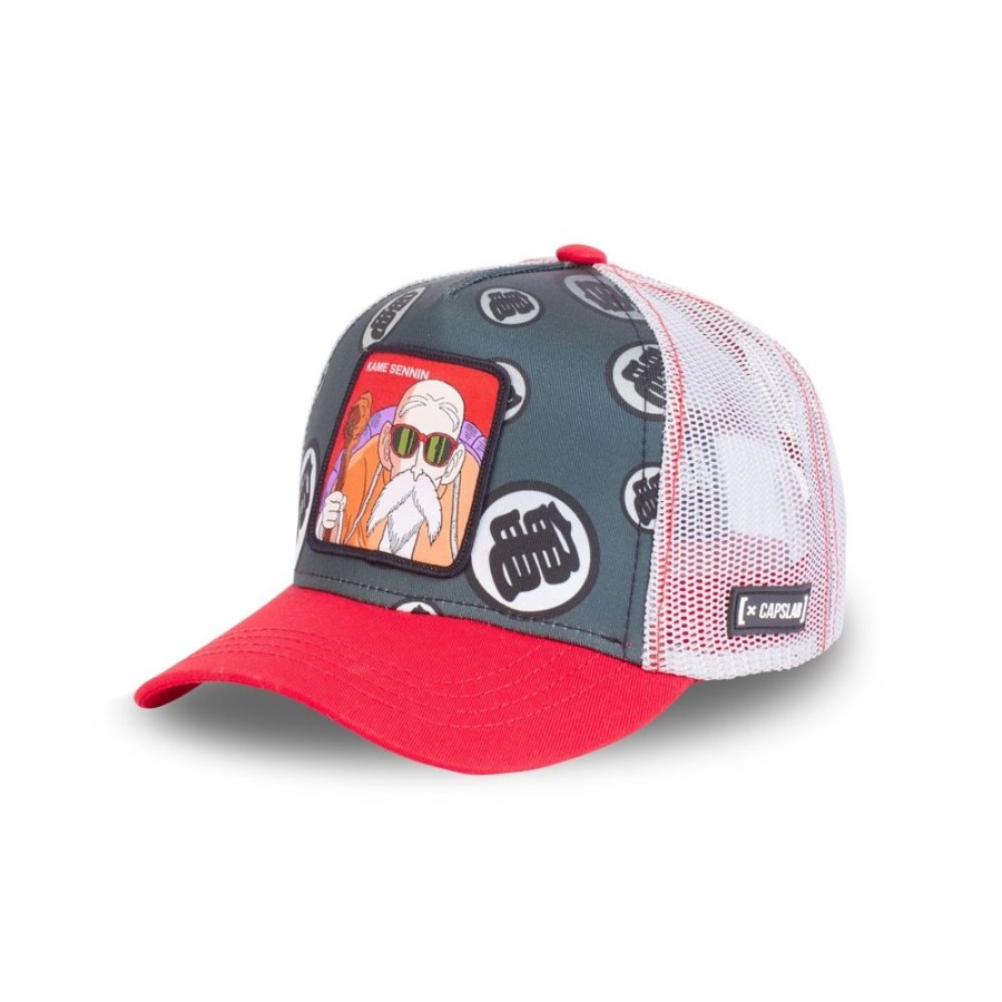 Casquettes CAPSLAB | Casquette Trucker Dragon Ball Tortue Geniale Snapback Rouge Capslab