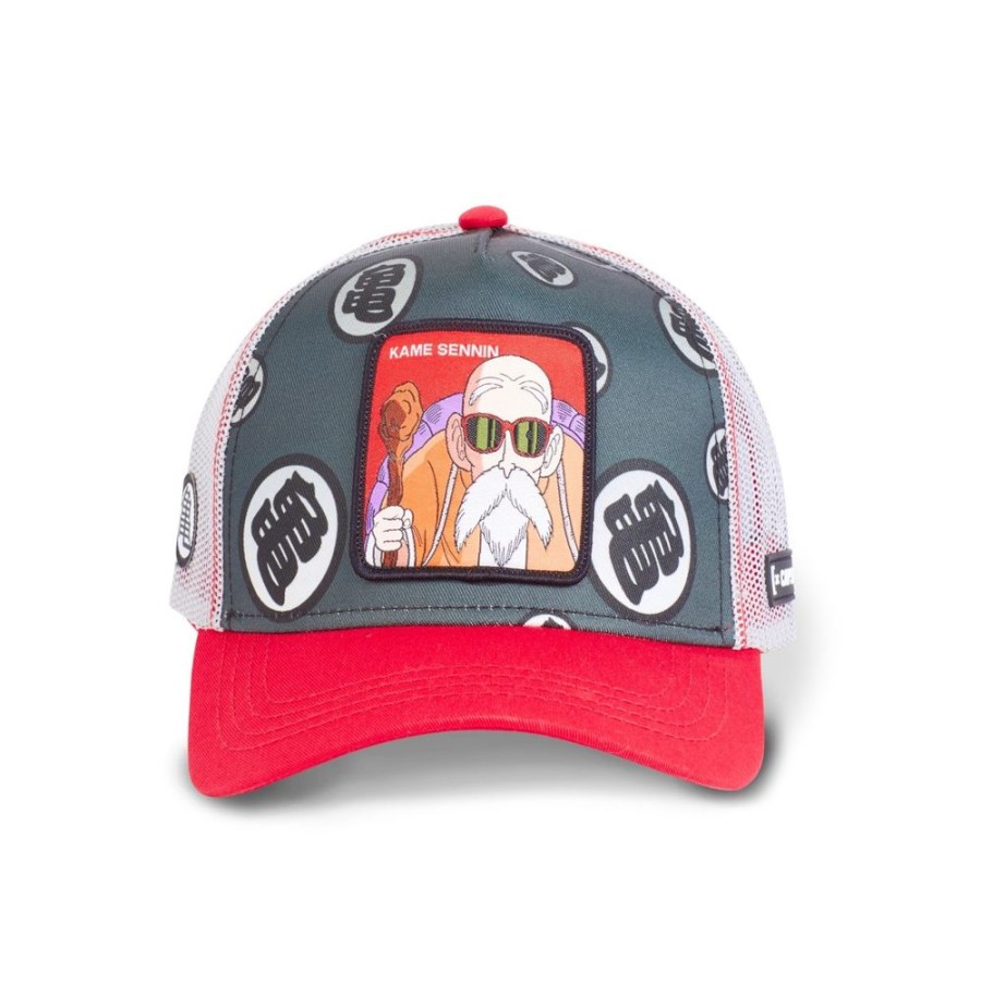 Casquettes CAPSLAB | Casquette Trucker Dragon Ball Tortue Geniale Snapback Rouge Capslab